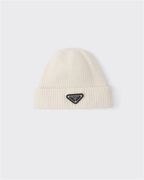 prada bennie|Prada beanie white and pink.